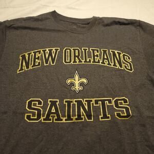 New Orelans Saints Majestic Graphic Football T Shirt Mens Size Medium M Gray